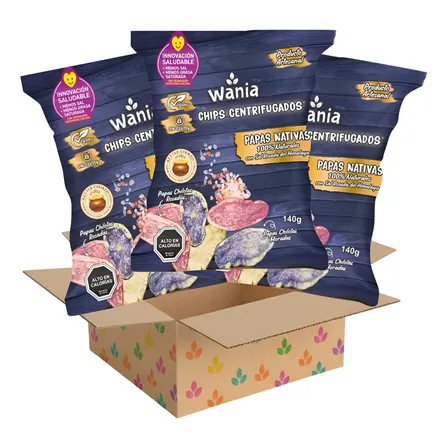 Wania Chips Centrifugados Papas Nativas 140g (12 Unidades)