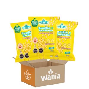 Wania Ramitas De Garbanzo Sabor Cheddar 160g (12 Unidades)